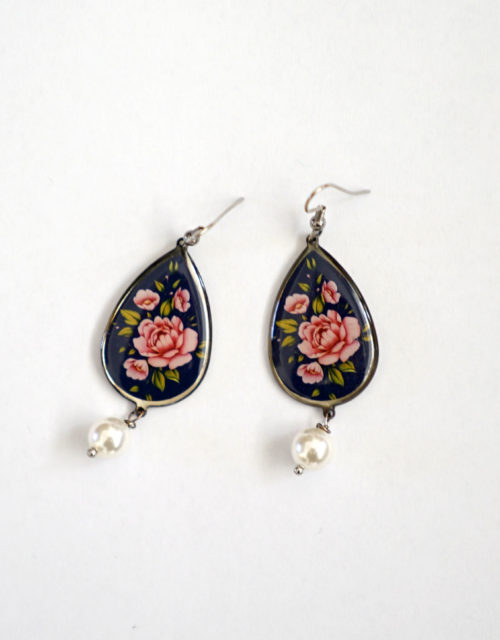 Earrings Behesht "Gol-e-Âbi" (Blue Flower)