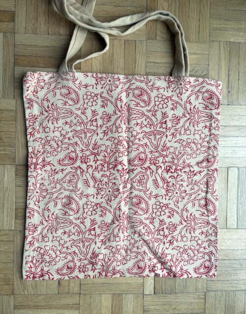 Tote bag "Fleurs entremêlées" - Encre rouge - Sac Grenade